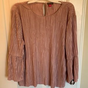 Light pink chiffon top with bell sleeves